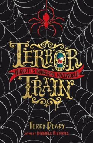 Cover of 'Wiggott's Wonderful Waxworld: Terror Train', featuring a mysterious tower and a thrilling adventure.