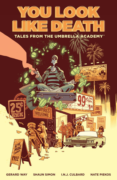 Graphic novel 'Tales from the Umbrella Academy: You Look Like Death Vol. 1', featuring Klaus's darkly humorous Hollywood misadventures.