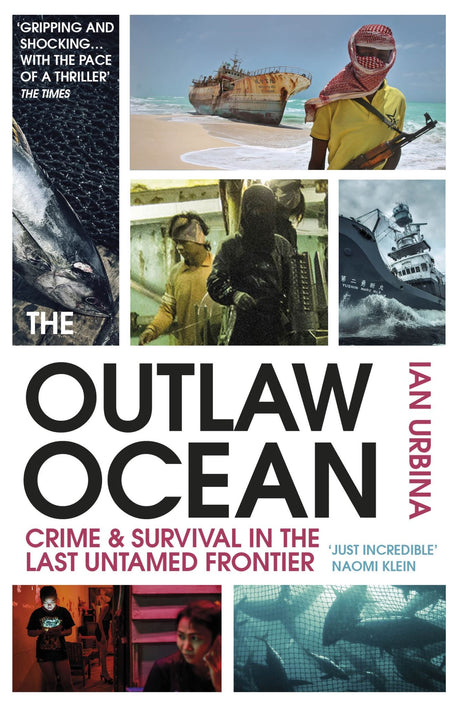 Cover of "The Outlaw Ocean" by Ian Urbina, a bestselling book exploring crime and adventure on unregulated seas.