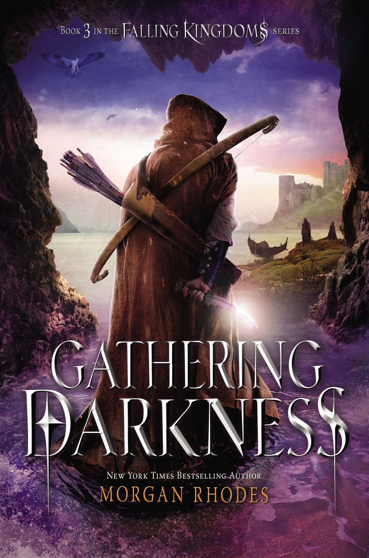 Cover of "Gathering Darkness: Falling Kingdoms (Book 3)," featuring Princess Cleo, intrigue, and magical adventure in Mytica.