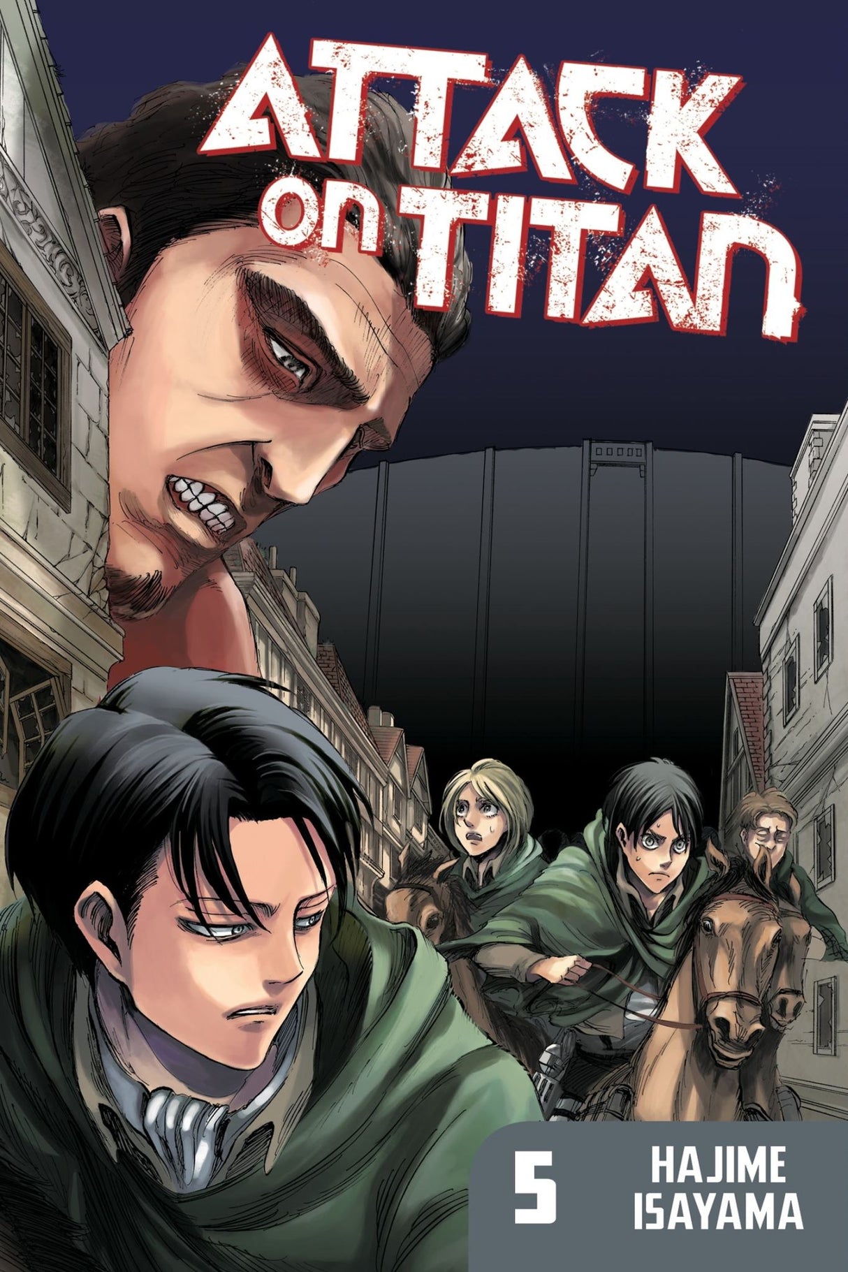 Cover of 'Attack on Titan 5' showcasing Eren Yeager in shackles, with intense artwork reflecting humanity's battle against Titans.