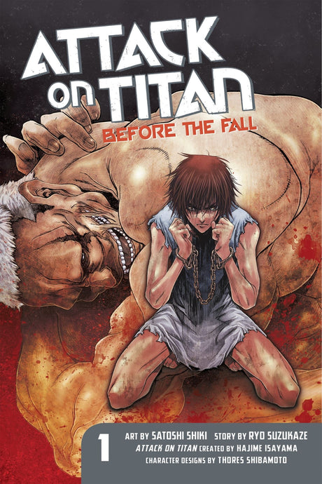 "Attack on Titan: Before the Fall 1 cover, depicting a dark, post-apocalyptic scene with Titans and the Survey Corps."