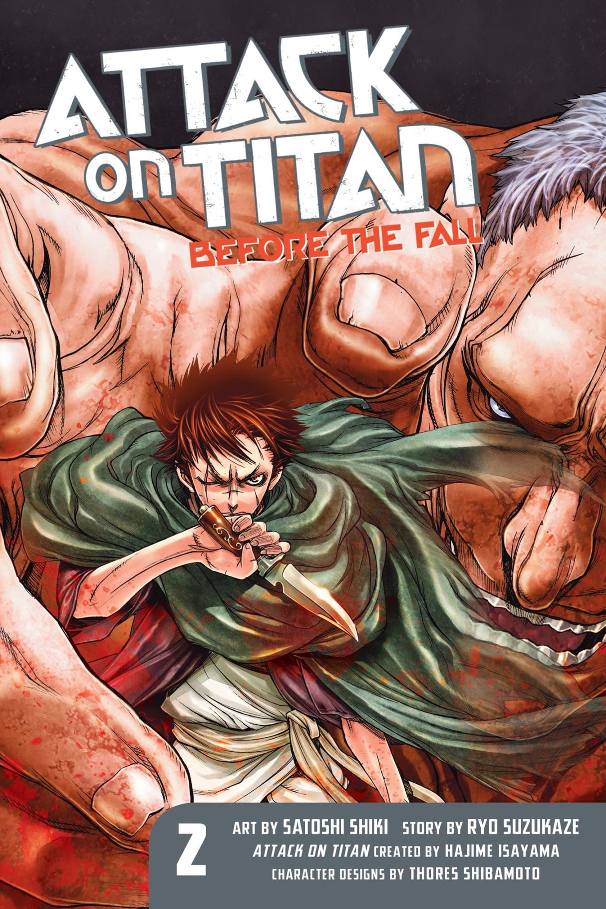 "Cover of Attack On Titan: Before The Fall 2, depicting Titans and soldiers in a post-apocalyptic struggle for humanity's survival."