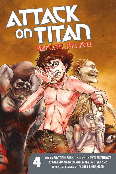 "Attack on Titan: Before the Fall 4 paperback, explores humanity's struggle against Titans, featuring suspenseful prequel themes."