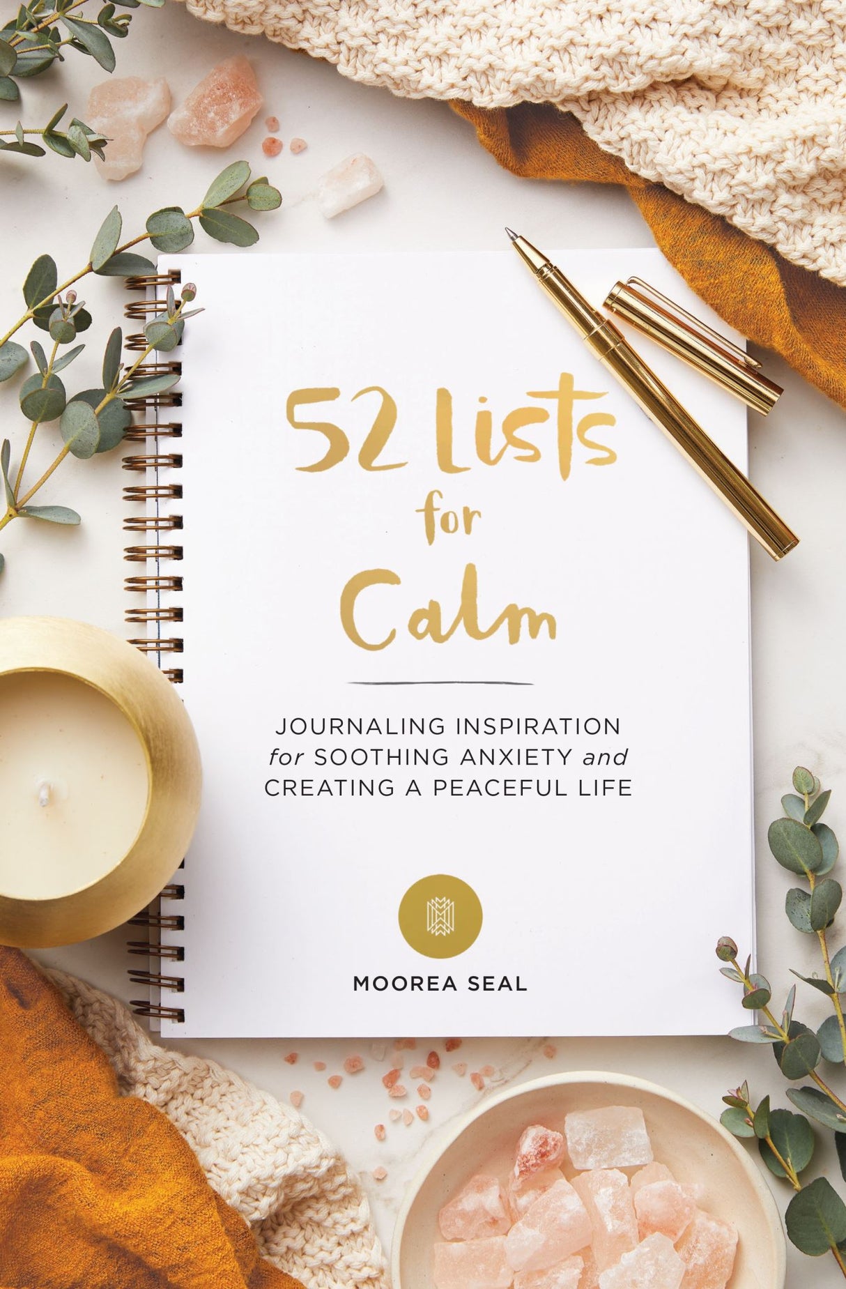 A beautifully crafted undated journal featuring 52 prompts to promote mindfulness and relaxation through list-making.