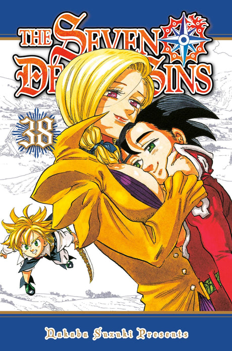 Cover of 'The Seven Deadly Sins 38' featuring Princess Elizabeth and Meliodas, set in a magical fantasy world.