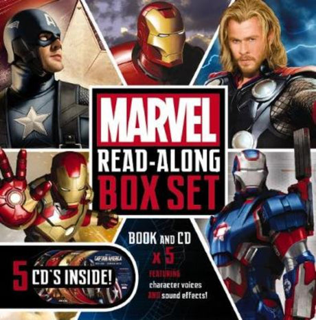 Marvel: Read-Along Box Set featuring engaging superhero stories, vibrant illustrations, and a read-along CD for young readers.