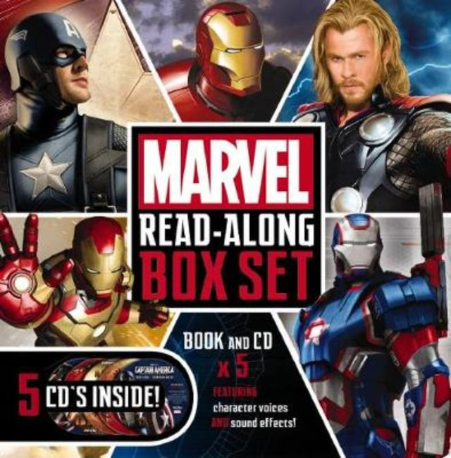 Marvel: Read-Along Box Set featuring engaging superhero stories, vibrant illustrations, and a read-along CD for young readers.