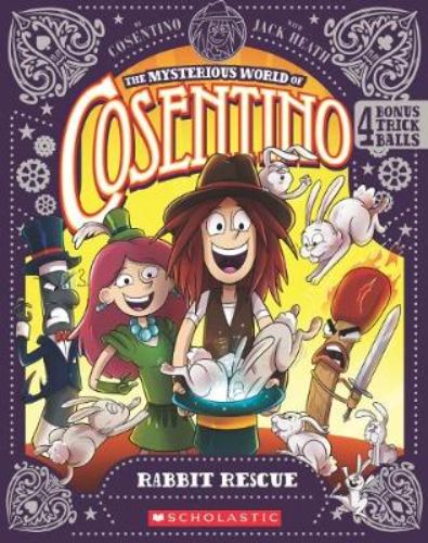 A captivating novelty book featuring Cosentino's thrilling rabbit rescue adventure with magic tricks and foam balls included.