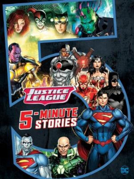Hardback book featuring 128 pages of 5-minute action stories with DC's Justice League heroes for young readers.