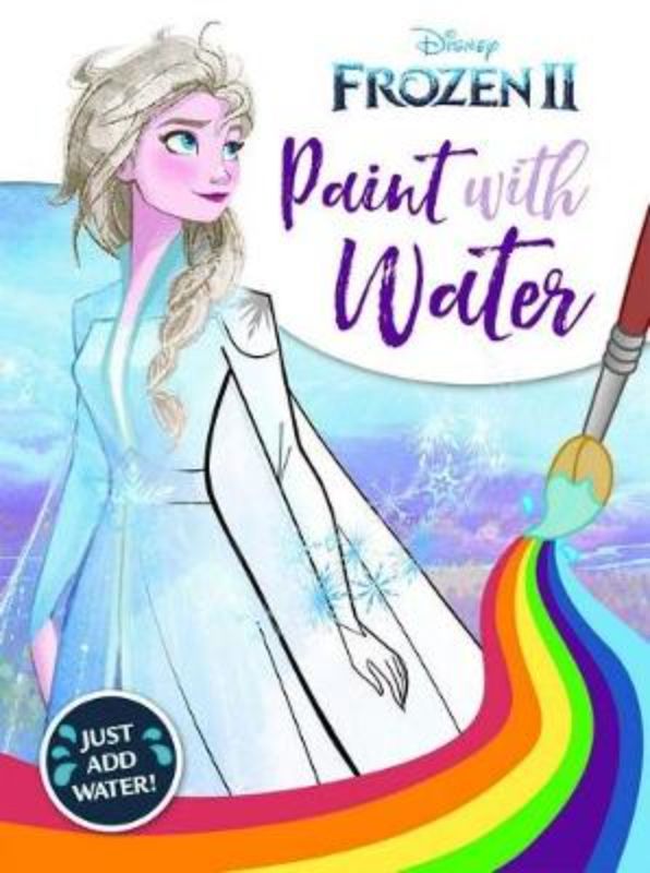 Colorful activity book featuring Frozen 2 characters for children to paint with water, enhancing creativity and fine motor skills.