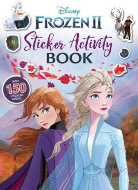 Colorful Frozen 2 Sticker Activity Book with 16 pages of fun activities and over 125 stickers for creative play.