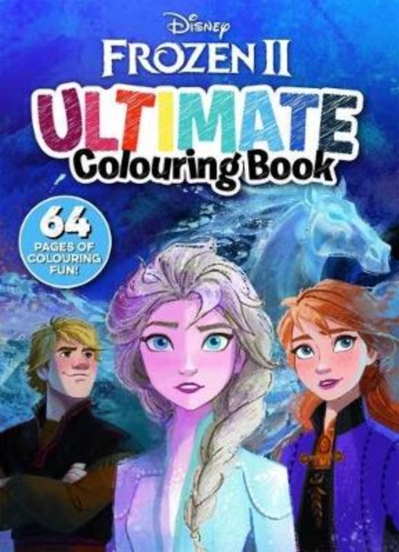 Coloring book featuring 64 pages of intricate designs from Disney's Frozen 2, ideal for kids and adults to unleash creativity.