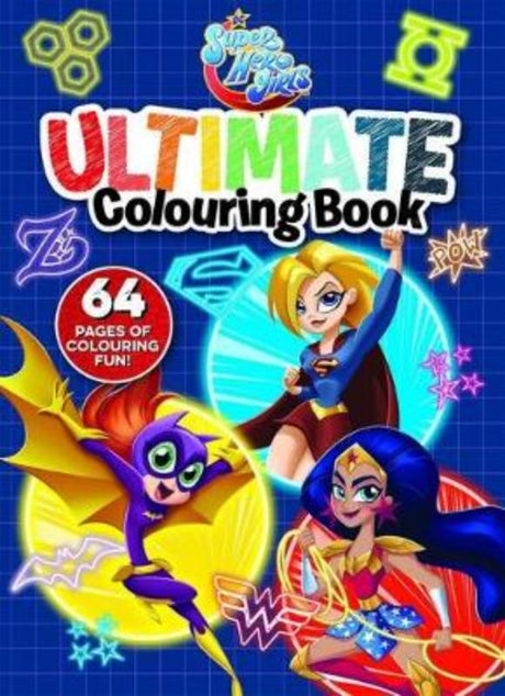 Colouring book featuring DC Super Hero Girls characters, perfect for creative fun and skill development for kids.