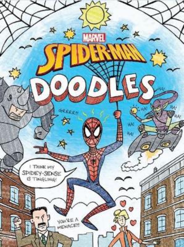 Activity book featuring Spider-Man with 128 pages of doodles for kids to draw, color, and unleash creativity.