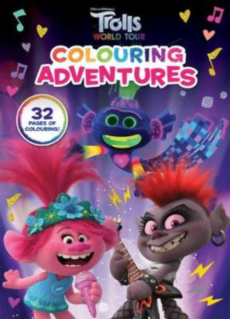 Coloring book featuring 32 pages of Trolls fun, perfect for sparking creativity in young fans of the movie.