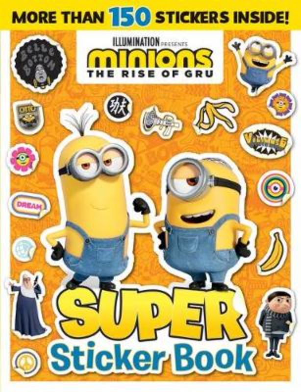 Colorful Minions Super Sticker Book with 16 pages and 150+ stickers for creative fun and fine motor skill development.