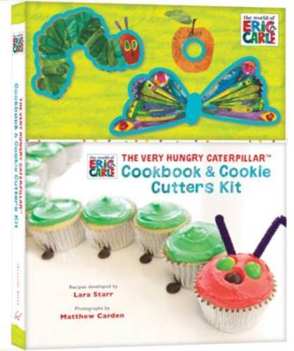 "Cookbook with 25 recipes and 3 fun cookie cutters themed after Eric Carle's Very Hungry Caterpillar for creative cooking fun."