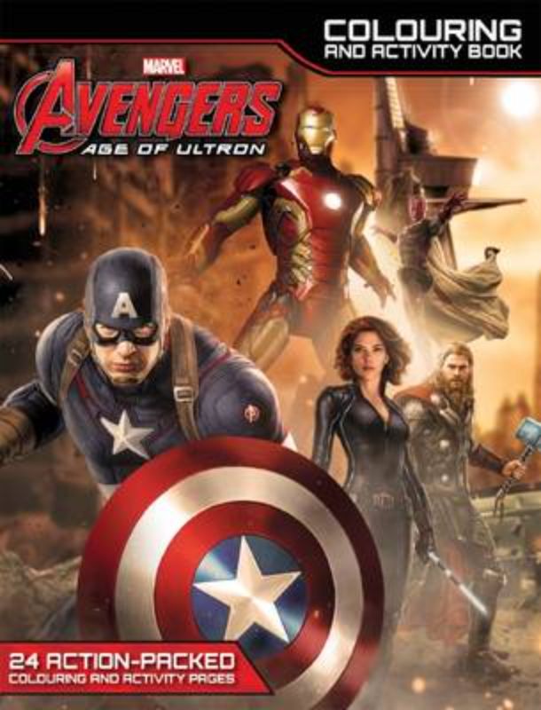 Marvel Avengers Age of Ultron Colouring and Activity Book featuring colorful illustrations and fun activities for kids.