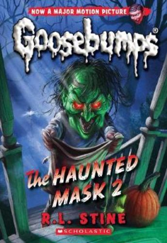 Cover of *The Haunted Mask 2* showing a grotesque mask of an old man with stringy hair and spiders, promising spine-chilling horror.