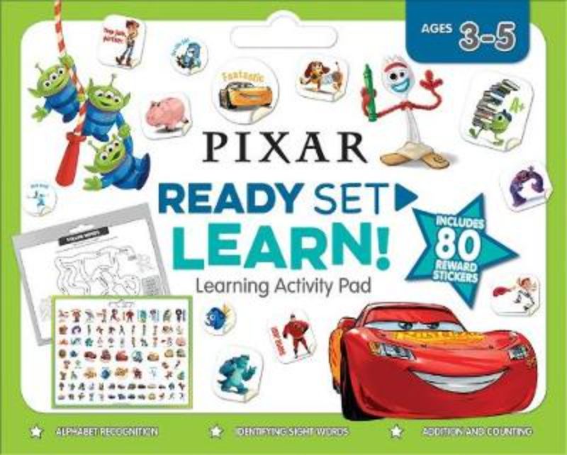 Disney Pixar: Ready Set Learn! Activity Pad for ages 3-5, featuring 128 pages of fun educational activities with beloved characters.