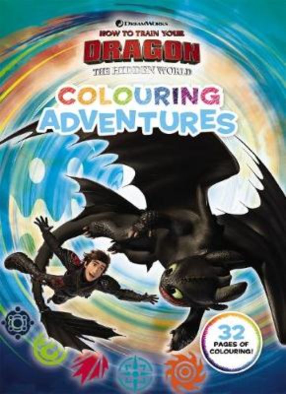 Activity book featuring 32 coloring pages, perfect for young fans of How to Train Your Dragon and creative expression.