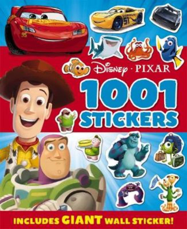 Colorful Disney Pixar 1001 Sticker Book featuring 48 pages of stickers, including a giant wall sticker and foiled designs.