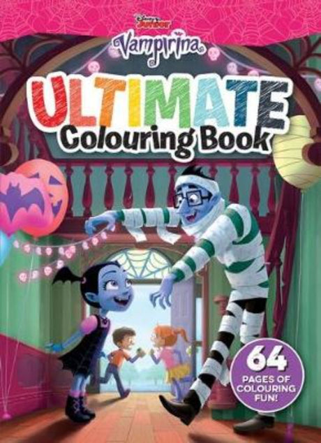 Colouring book featuring 64 pages of Vampirina and her friends, perfect for young Disney Junior fans to unleash creativity.