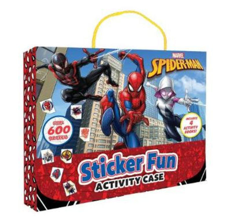 Spider-Man Sticker Fun Activity Case with vibrant stickers, designed for creative play and storytelling for kids aged 3 and up.