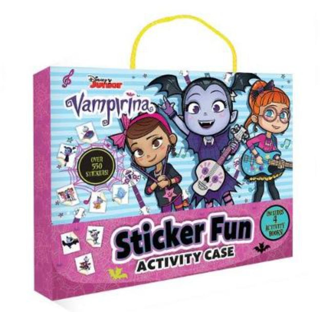 Vampirina Sticker Fun Activity Case featuring 4 sticker books and sheets for creative play on-the-go for young fans.