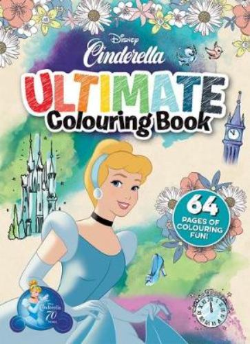 "Colouring book featuring Cinderella and friends, encouraging creativity and fine motor skills for kids aged 3 and up."