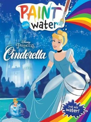 "Colorful interactive paintbook featuring Cinderella scenes, designed for mess-free fun and creative exploration for kids."