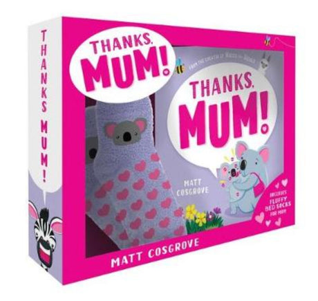 Boxed set featuring a heartfelt book and cozy bed socks, celebrating love between mothers and children.