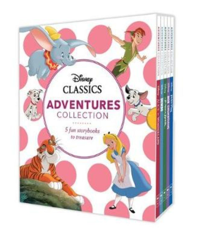 Disney Classics: Adventures Collection boxed set featuring five beloved storybooks for magical family reading experiences.