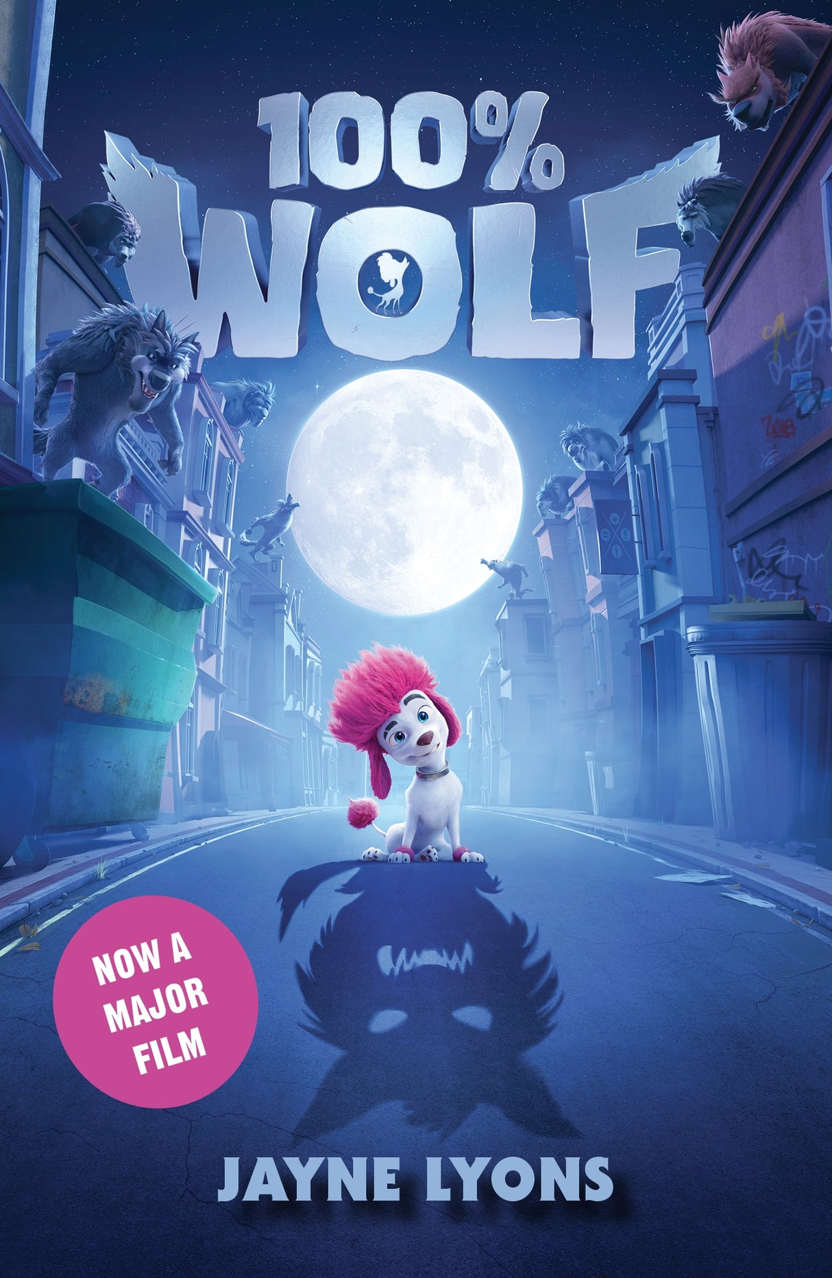 A whimsical B-format paperback of '100% Wolf', featuring Freddy Lupin's laugh-out-loud adventure as a poodle werewolf.