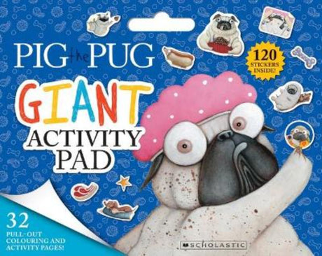 Colorful Pig the Pig Giant Activity Pad with 32 pull-out pages and 120 stickers for creative fun and learning for kids.