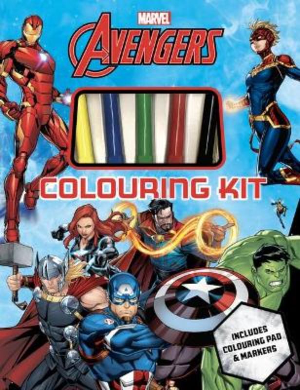 Avengers Colouring Kit features 48 pages of superhero illustrations for creative fun and imaginative play.