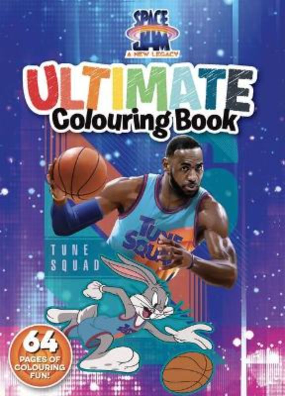 Coloring book featuring LeBron James and Looney Tunes, with 64 vibrant pages for creativity and fun.