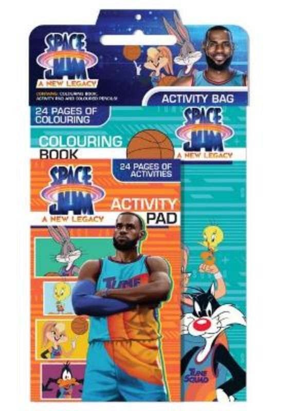 Space Jam: A New Legacy Activity Bag featuring 48 pages of fun activities, puzzles, and games for kids to enjoy.