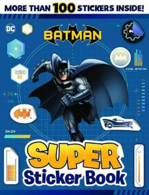 Batman: Super Sticker Book featuring vibrant stickers and activities for kids to unleash creativity and adventure in Gotham City.