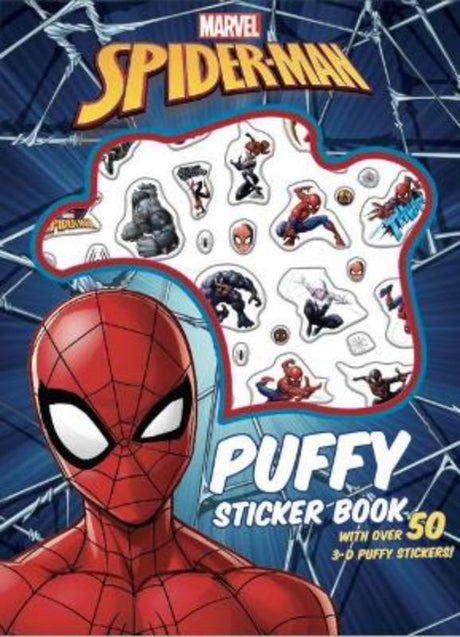 Puffy sticker book featuring Spider-Man and friends, with 50+ vibrant, squishy stickers for creative fun and artistic expression.