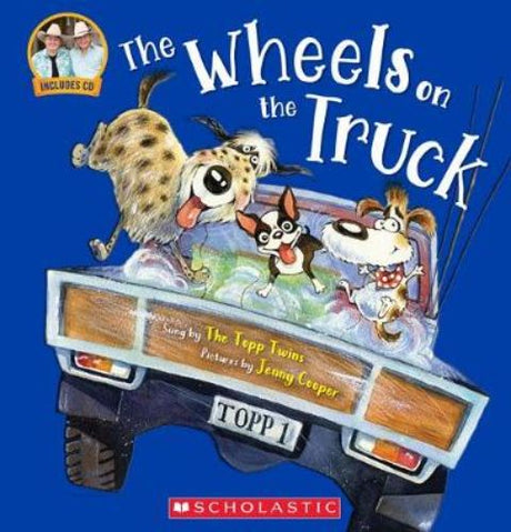 A vibrant children's book featuring playful rhymes and whimsical illustrations of two anglers on an adventurous truck ride.