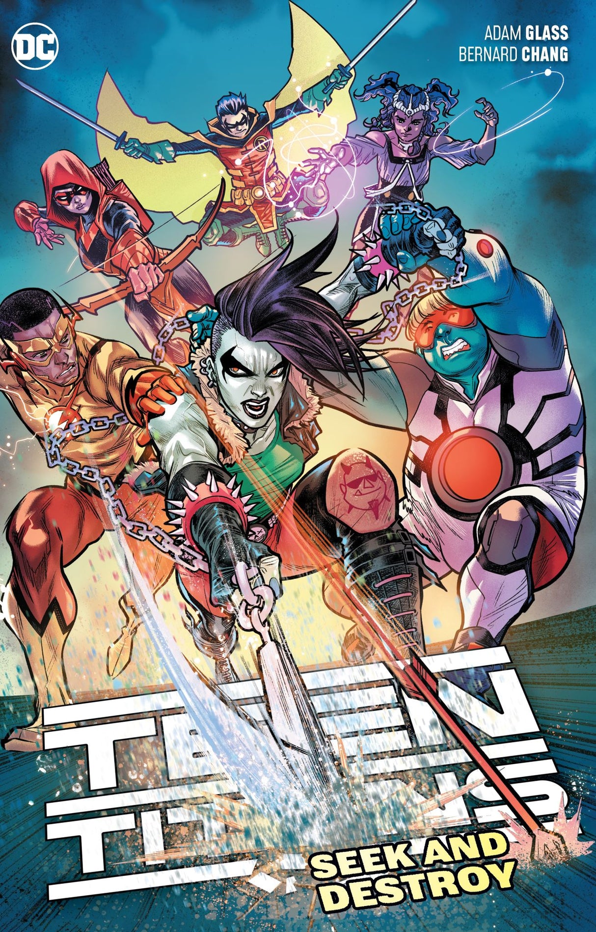 Teen Titans Vol. 3 features action-packed graphics as heroes face Lobo and Crush in a gripping superhero saga.