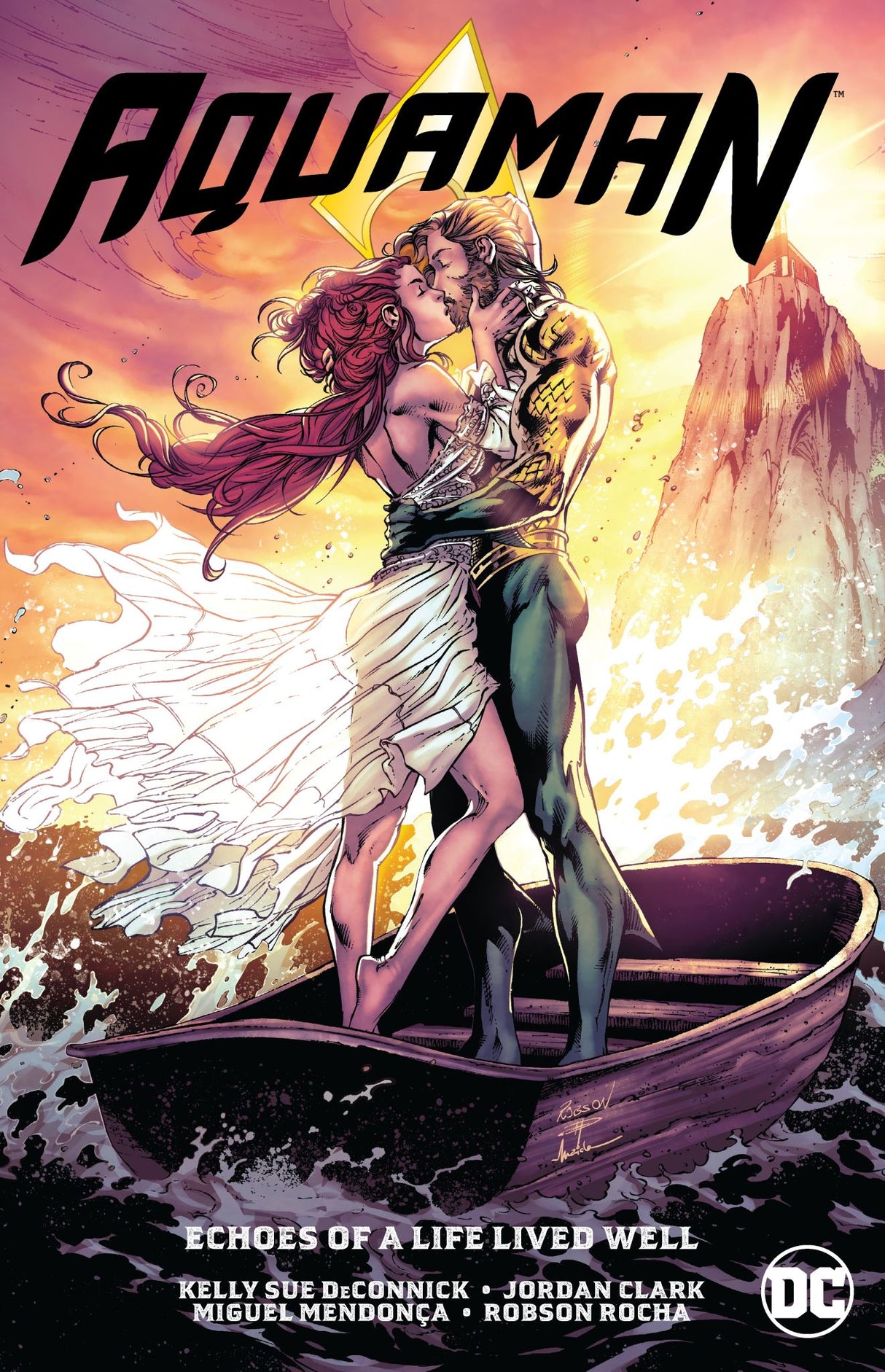 Aquaman Vol. 4 graphic novel, featuring action-packed narrative and stunning art, centered on Aquaman's chaotic wedding day.