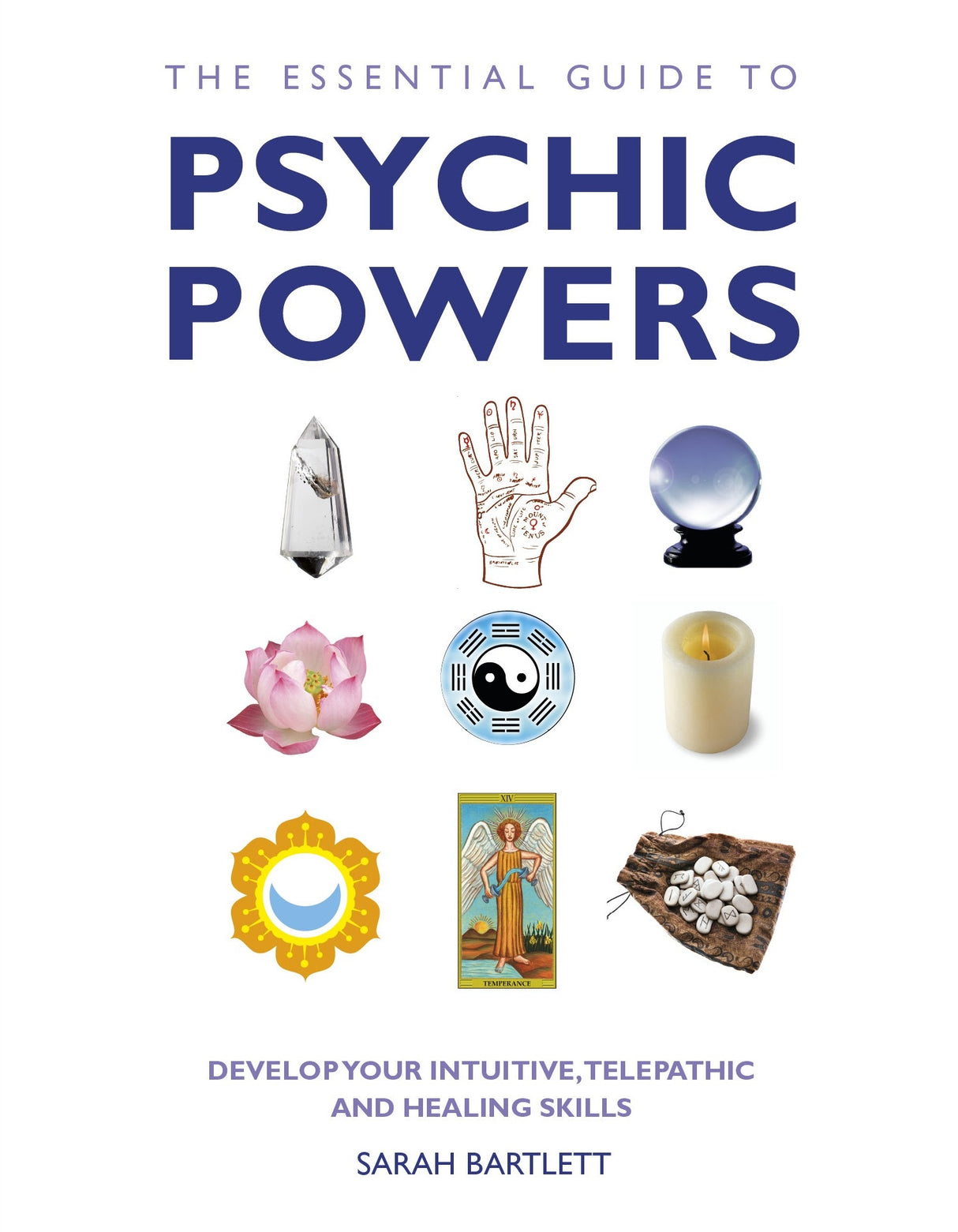 Book cover of 'The Essential Guide to Psychic Powers,' featuring vibrant imagery symbolizing intuition and spiritual growth.