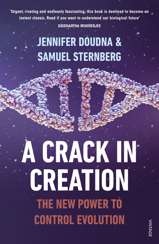 Cover of 'A Crack in Creation' by Jennifer Doudna, exploring CRISPR technology and its impact on genetics and humanity.