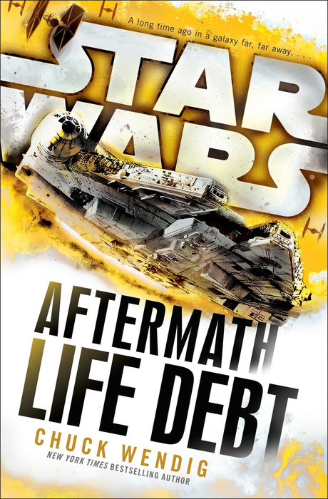 B-format paperback of 'Star Wars: Aftermath: Life Debt' featuring Han Solo and Chewbacca on a thrilling adventure to liberate Kashyyyk.