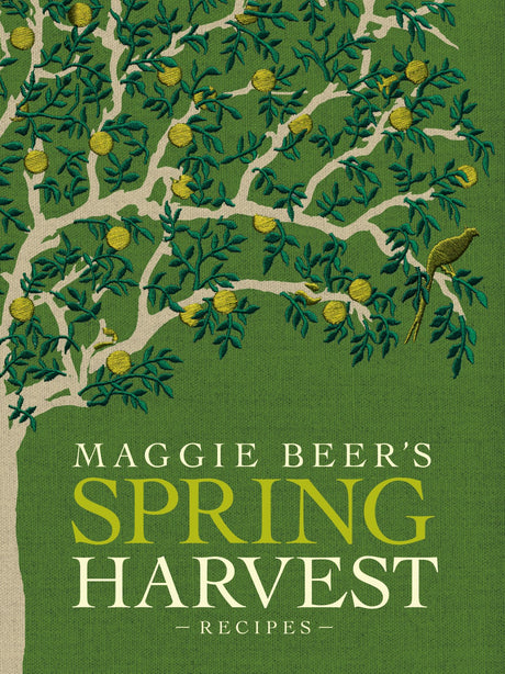 Cookbook cover featuring Maggie Beer's Spring Harvest Recipes, celebrating seasonal dishes from South Australia's Barossa Valley.