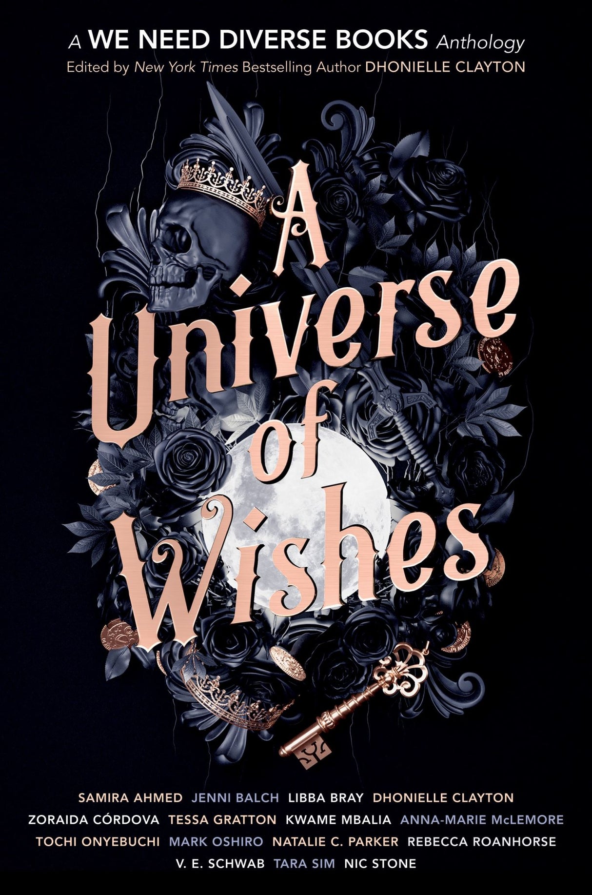 A Universe of Wishes book cover featuring diverse stories by 15 award-winning authors, celebrating inclusivity and empowerment.