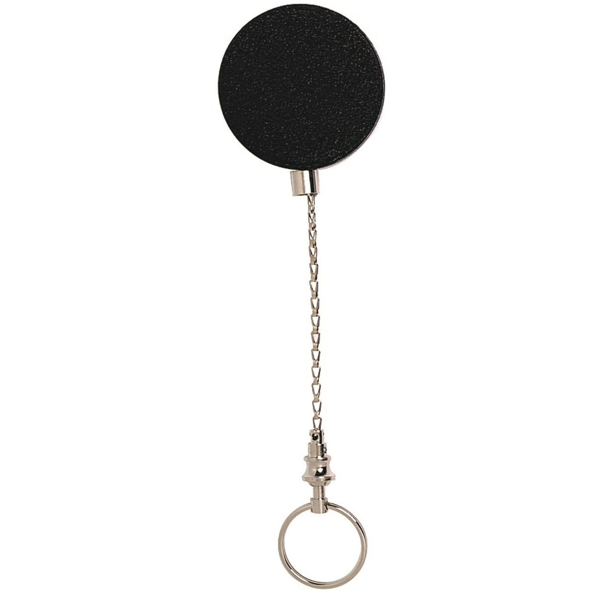 Rexel ID Retractable Metal Key Holder with steel cable, features a 70cm nylon cord and clip for secure key accessibility.